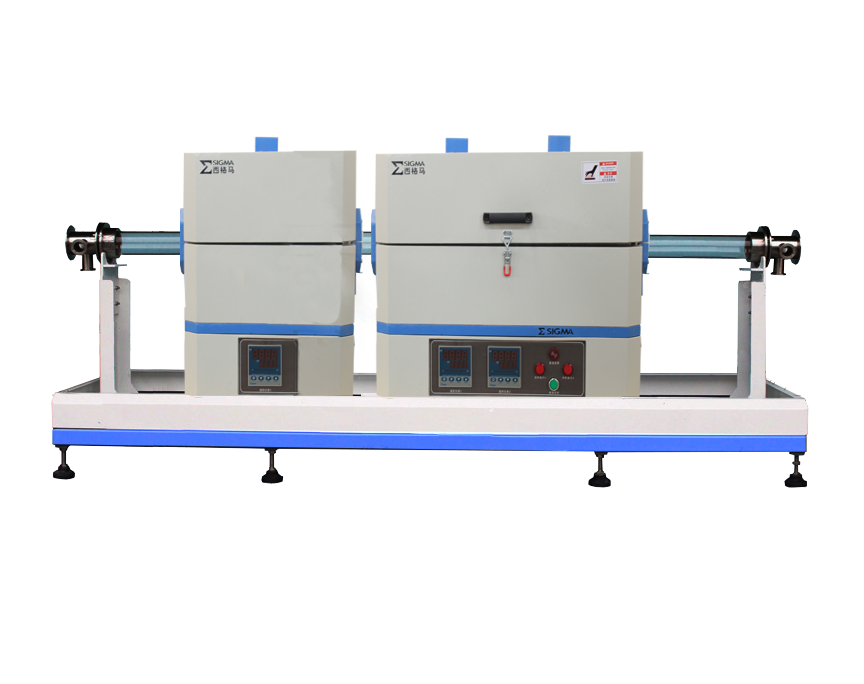 西格馬SGM ST1200度雙溫區(qū)滑軌管式爐\雙溫區(qū)軌道式高溫管式電爐